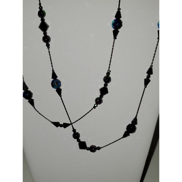 2028 Women's Beaded Necklace Aurora Borealis Rhinestones Double Length Bohemian - Picture 4 of 12